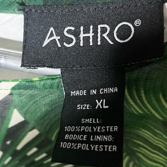 Ashro Abiola Draped Palm Print Tropical Hi Low top. Sz XL - Picture 6 of 6